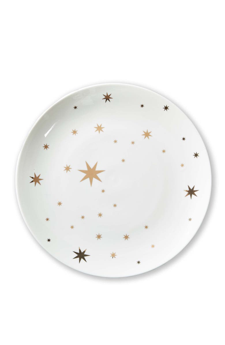 tag Starlight Gold Bone China Round Serving Platter Christmas, Main, color, Gold