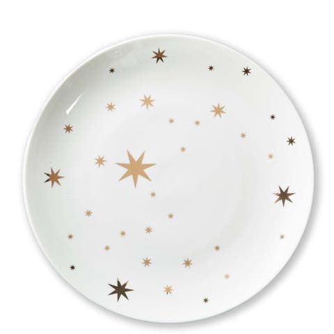 Starlight Gold Bone China Round Serving Platter Christmas