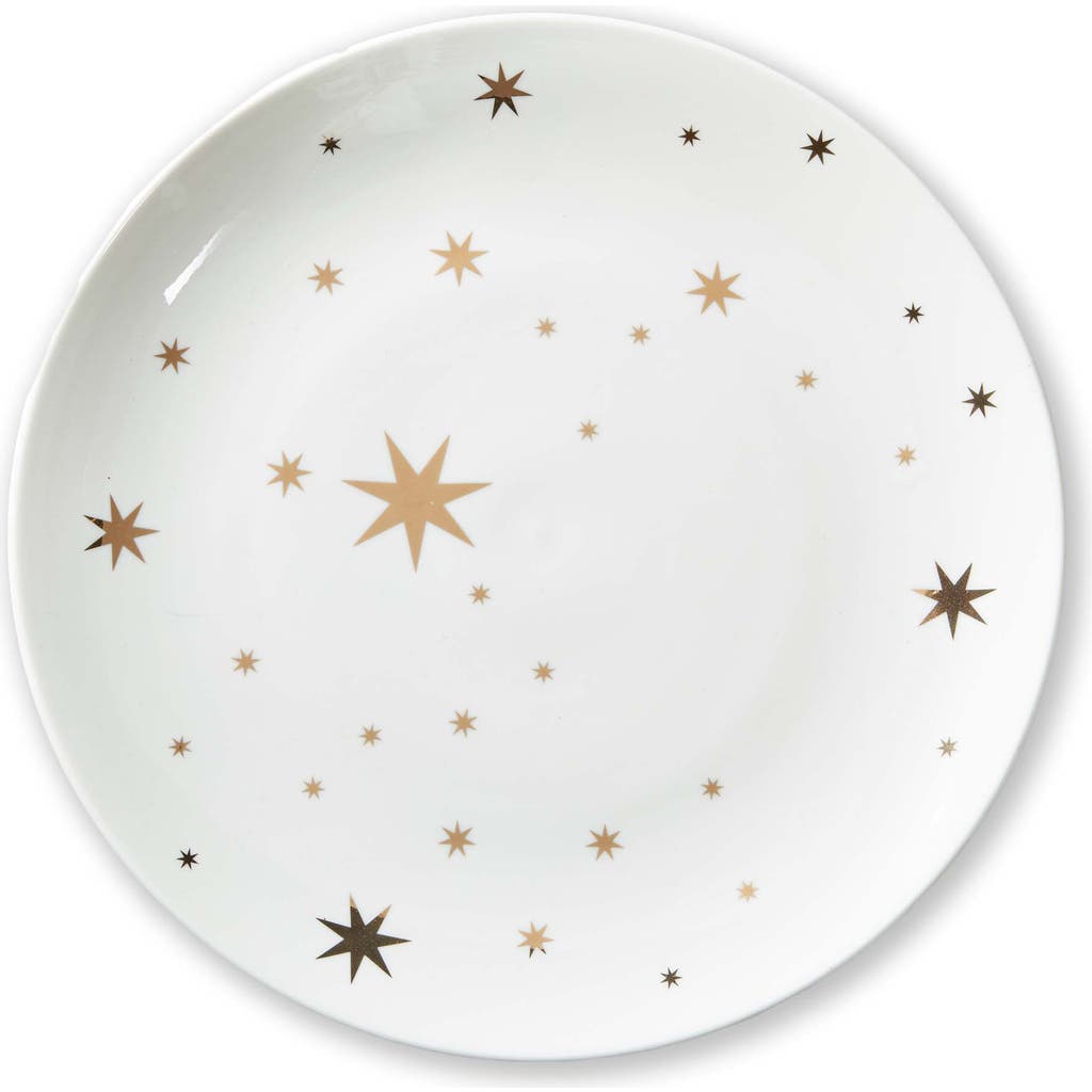 Tag Starlight Gold Bone China Round Serving Platter Christmas In White
