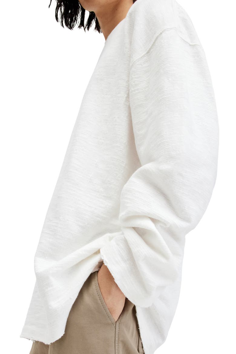 Distressed Crewneck Sweater, Alternate, color, LILLY WHITE