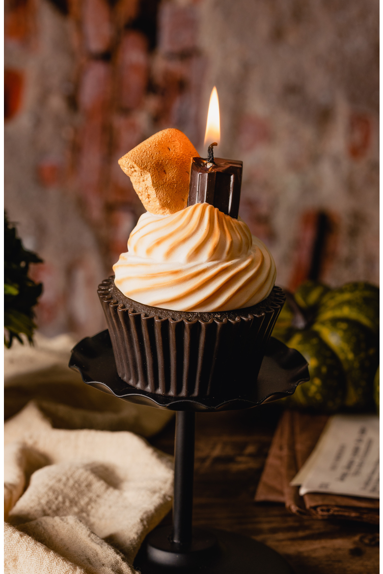 S'more Cupcake Candle, Alternate, color, Dark Brown / Tan