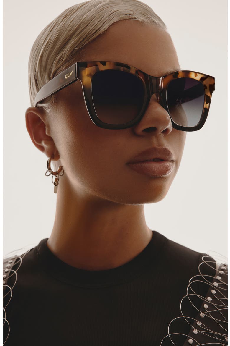 After Hours 51mm Square Sunglasses, Alternate, color, TORT BLACK/ BLACK FADE LENS