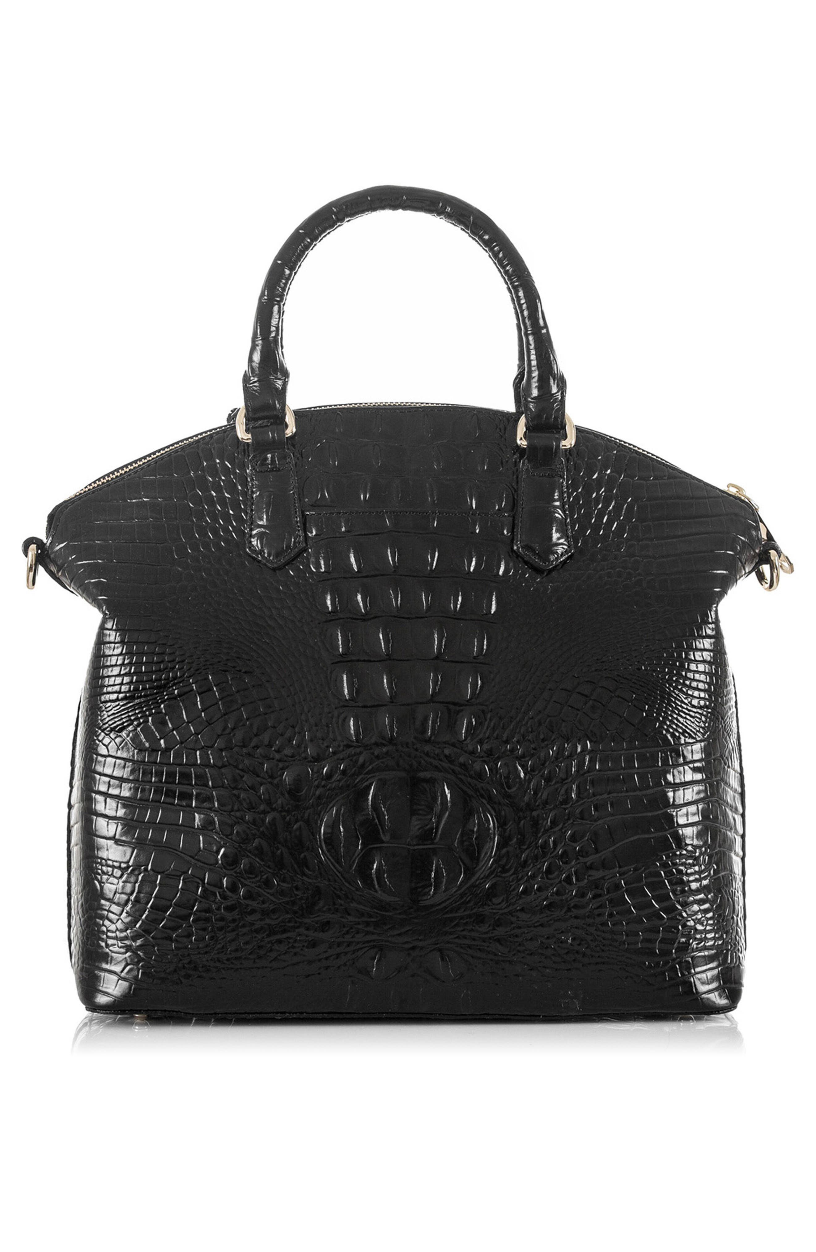 Brahmin Large Duxbury Melbourne Croc Embossed Leather Satchel, Alternate, color, 