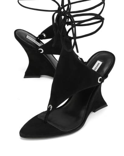 Naked Wolfe Rampage Wedge, Alternate, color, Black Suede