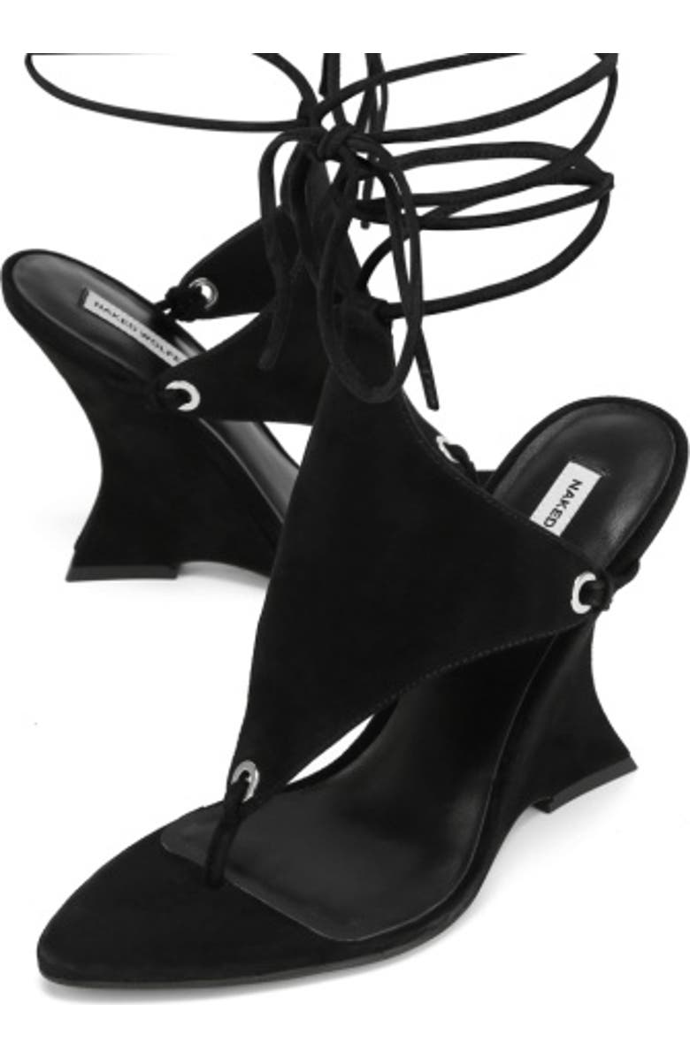 Naked Wolfe Rampage Wedge, Alternate, color, Black Suede