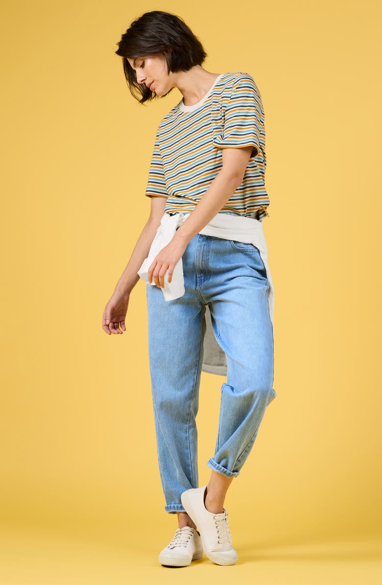 Seasalt Cornwall Copseland Stripe Organic Cotton T-Shirt, Alternate, color, Pellitras Tumeric