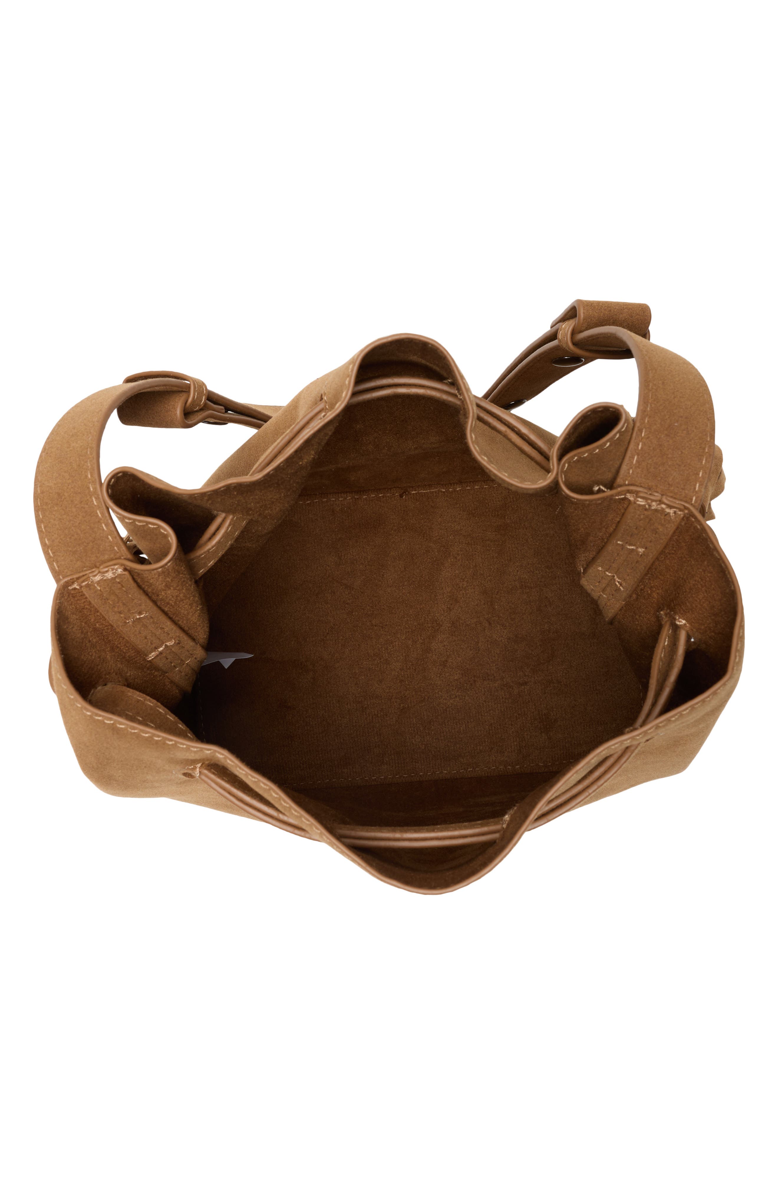 Tassel Bucket Bag, Alternate, color, CARAMEL