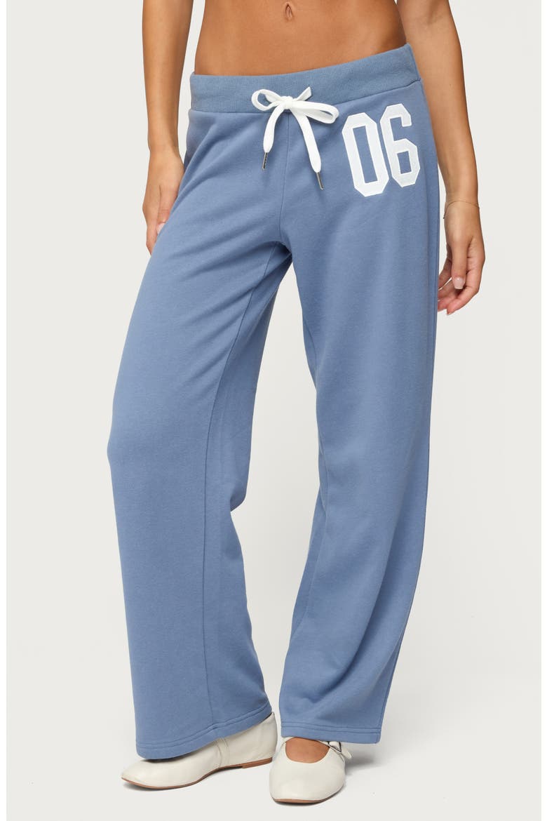 06 Wide Leg Cotton Blend Drawstring Sweatpants, Main, color, BLUE