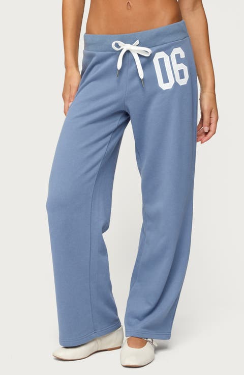 06 Wide Leg Cotton Blend Drawstring Sweatpants