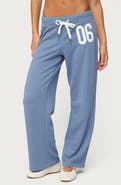 EDIKTED 06 Wide Leg Cotton Blend Drawstring Sweatpants