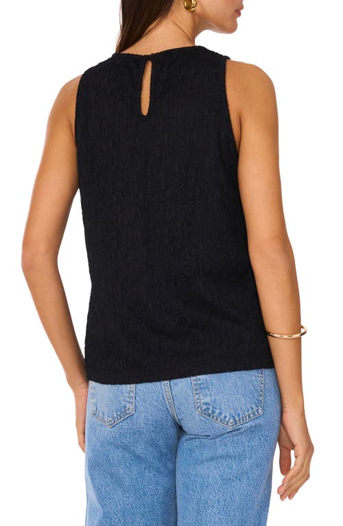 Vince Camuto Paisley Lace Tank In Rich Black