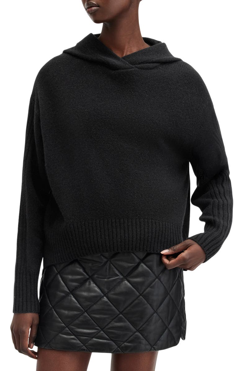 AllSaints Ines Cashmere & Wool Hooded Sweater, Main, color, 