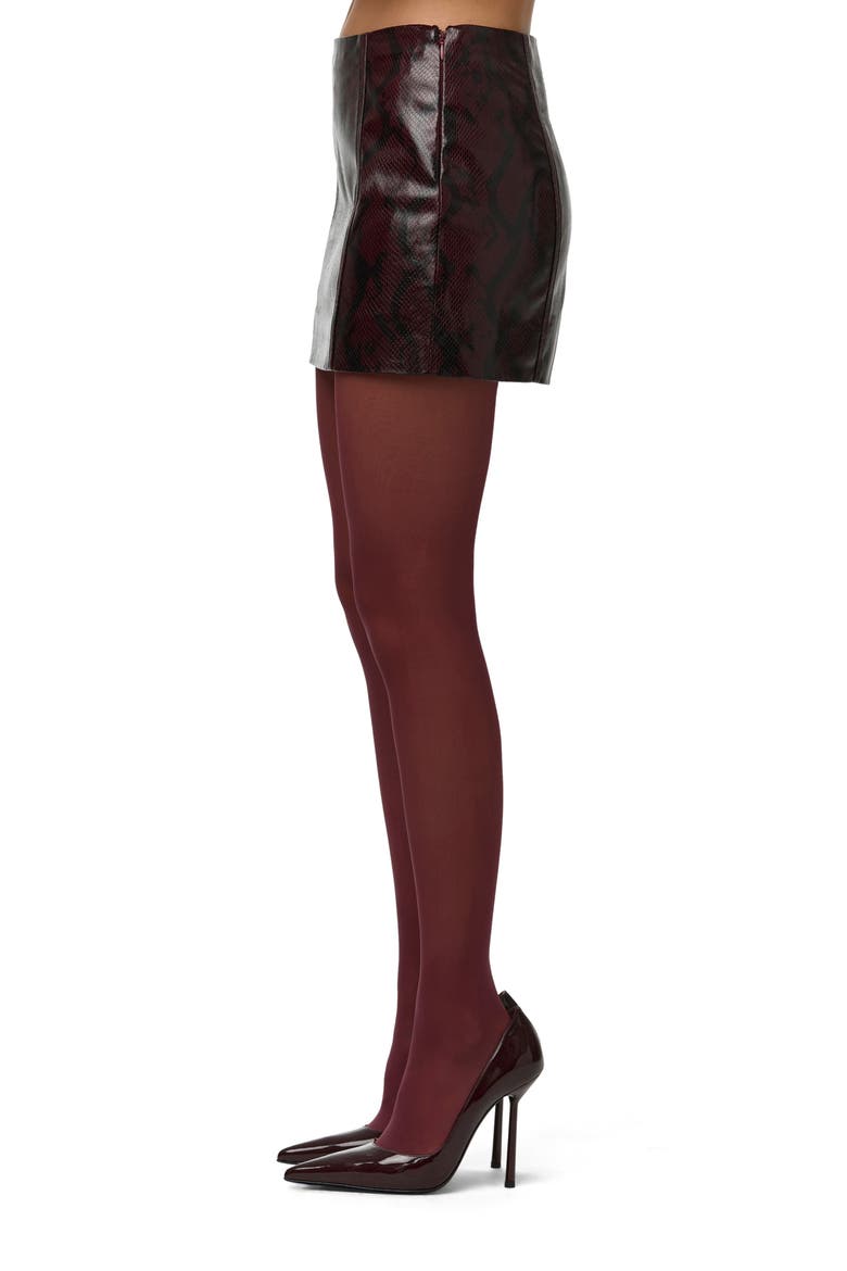 Python Embossed Faux Leather Miniskirt, Alternate, color, BURGUNDY PYTHON