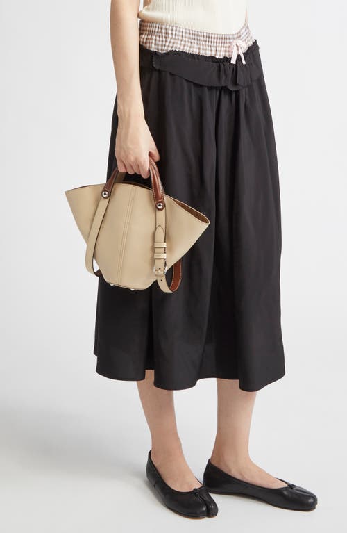 Maison Margiela Small Dress-age Leather Tote In Amande/cehestnut/amande