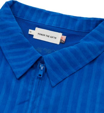 Tonal Stripe Logo Detail Zip Jacket
