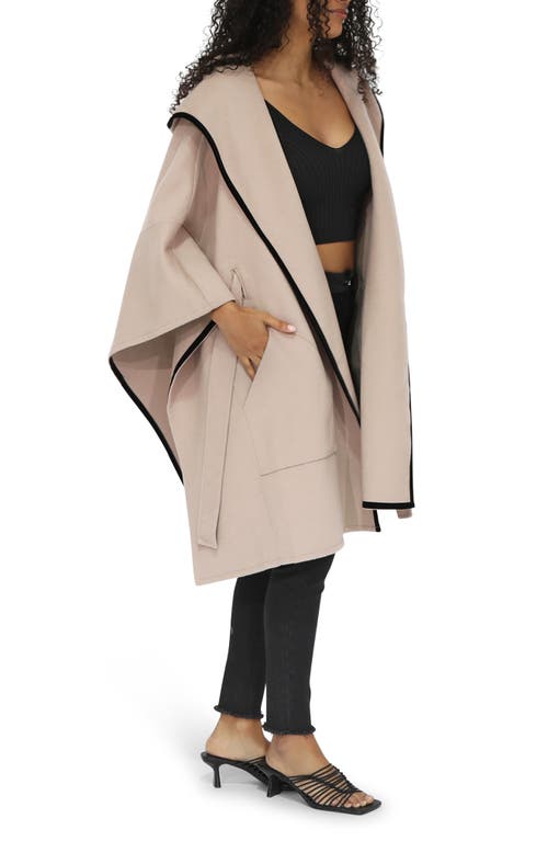 Belle & Bloom Need You Now Wool Blend Hooded Cape In Sand