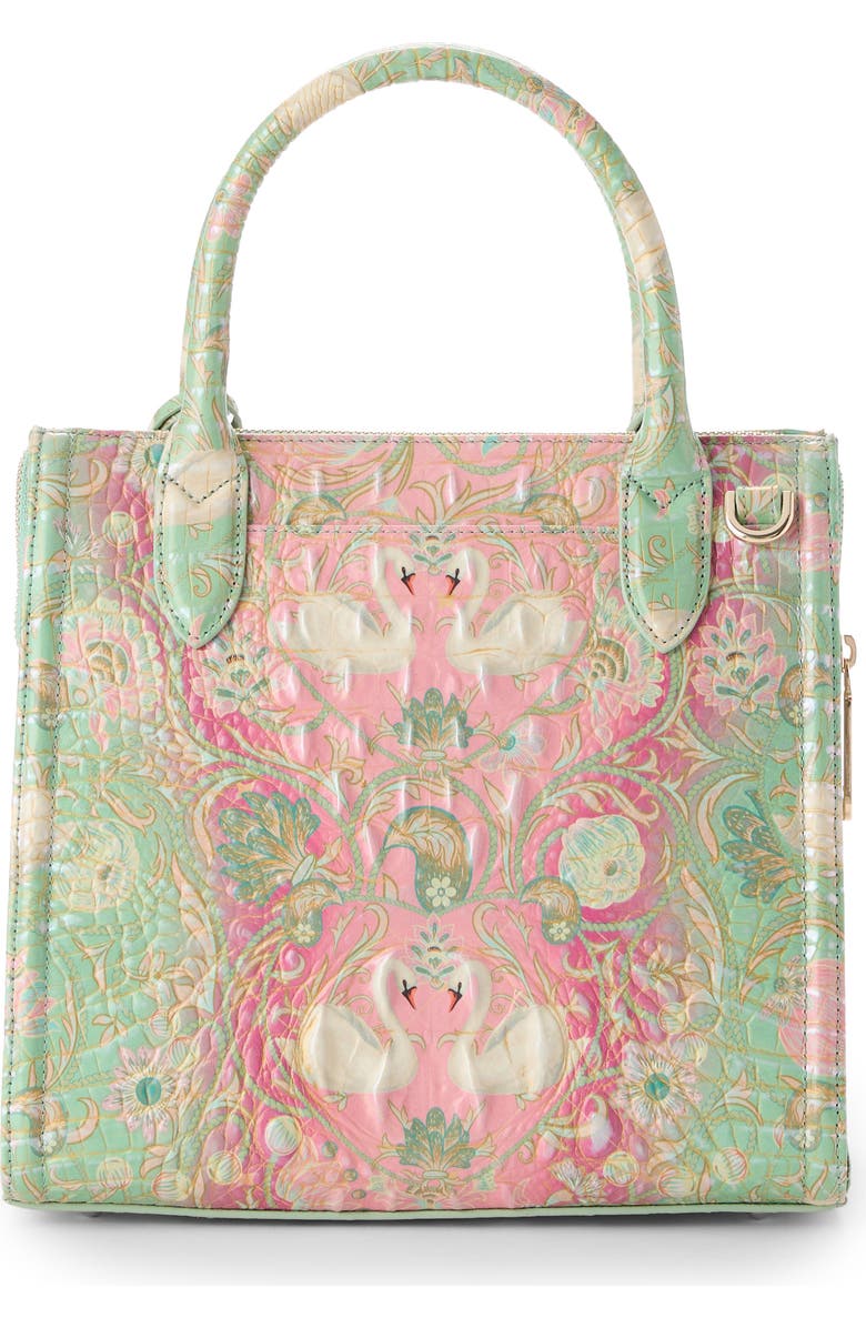 Brahmin Small Caroline Croc Embossed Leather Satchel, Alternate, color, Odette Ombre Melbourne