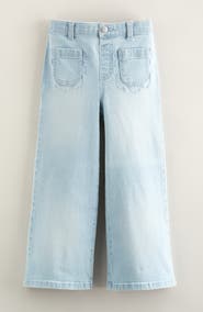 Tucker + Tate Kids' Embroidered Scallop Wide-Leg Jeans
