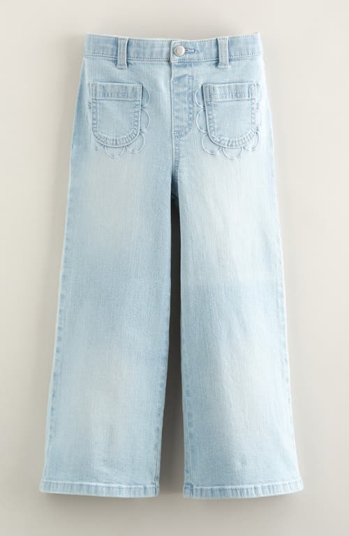 Tucker + Tate Kids' Embroidered Scallop Wide-leg Jeans In Blue