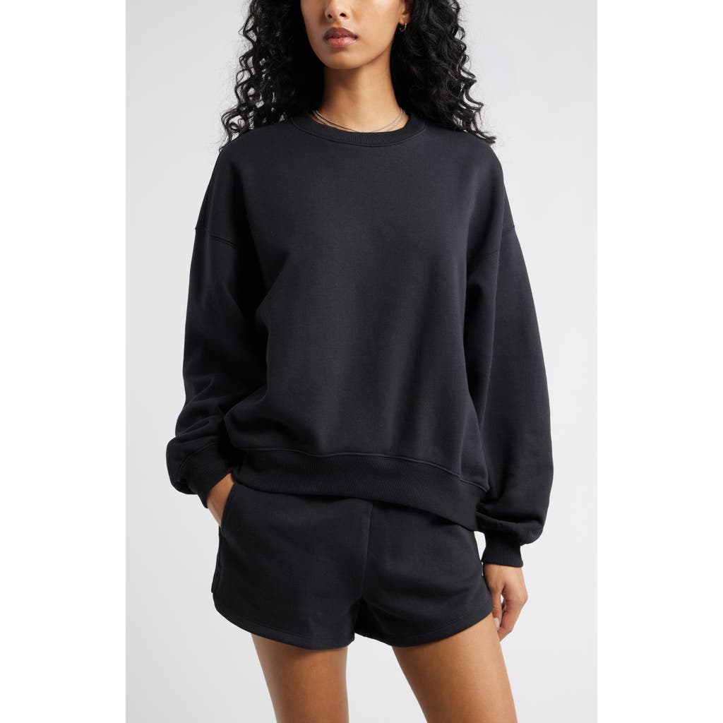 Bp. Relaxed Cotton Blend Sweatshirt In Black