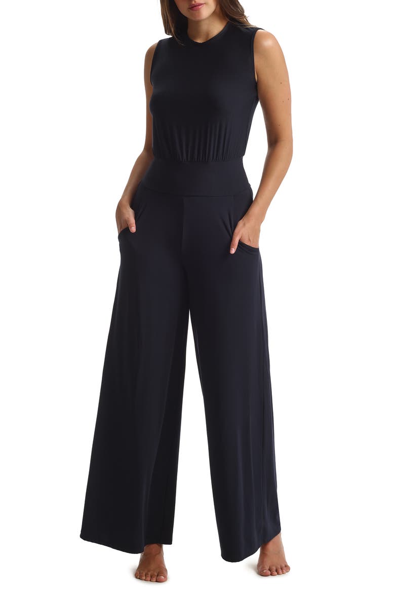 Butter Wide Leg Jumpsuit, Main, color, BLACK
