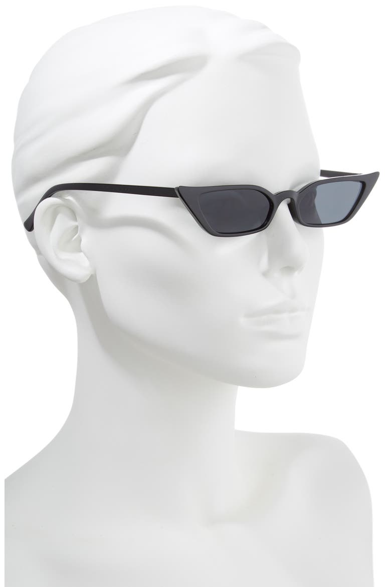 52mm Cat Eye Sunglasses, Alternate, color, BLACK/ SMOKE LENS
