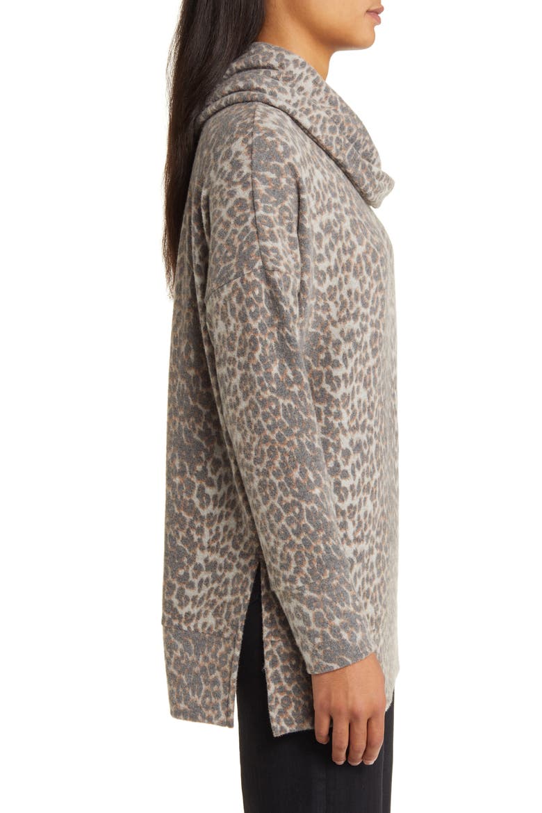 Cowl Neck Tunic, Alternate, color, GRAY/ CHARCOAL