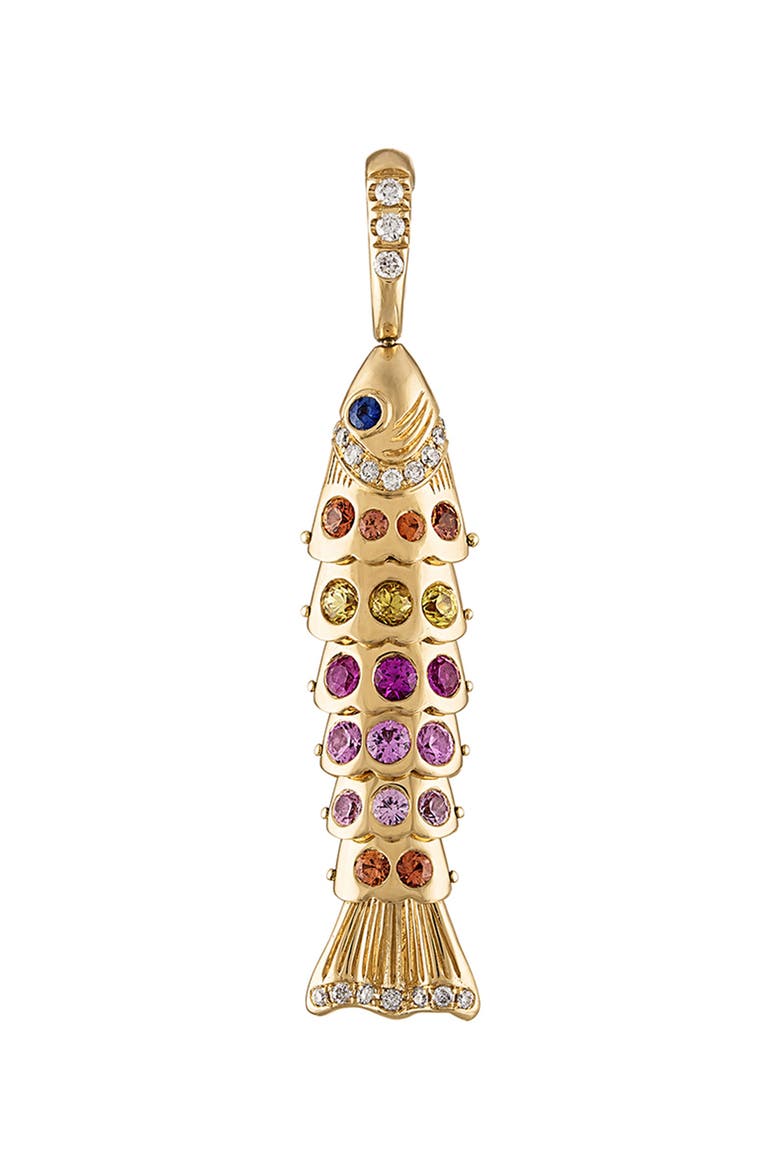 Swedish Fish Pendant, Main, color, YELLOW GOLD RAINBOW SMALL