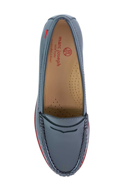 Marc Joseph New York East Village Patent Leather Penny Loafer In Blue