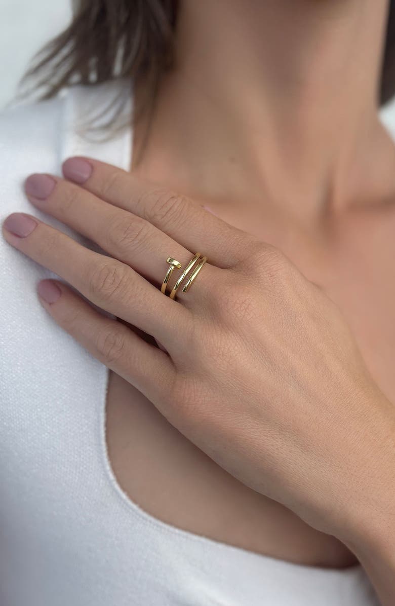 Adornia Nail Coil Ring, Alternate, color, Gold