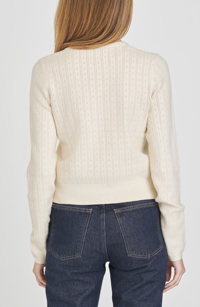 WAYF Sandy Pointelle Cardigan, Alternate, color, Ivory