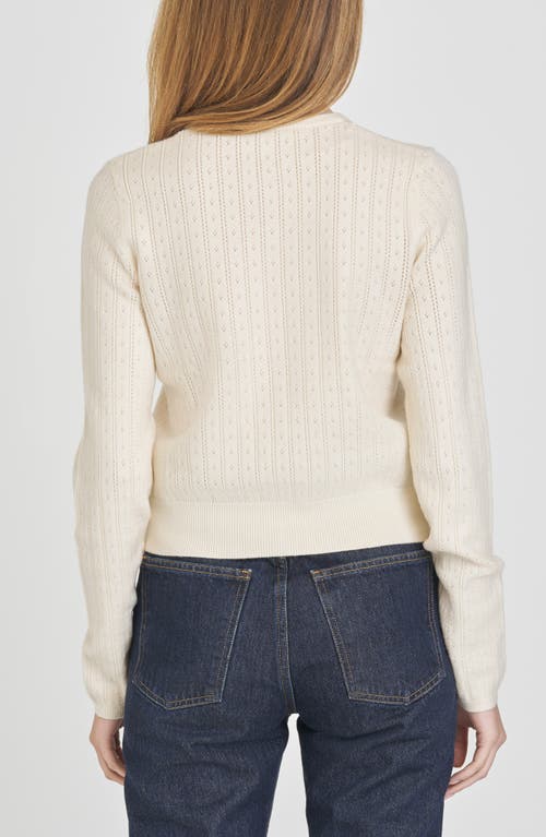 Wayf Sandy Pointelle Cardigan In White