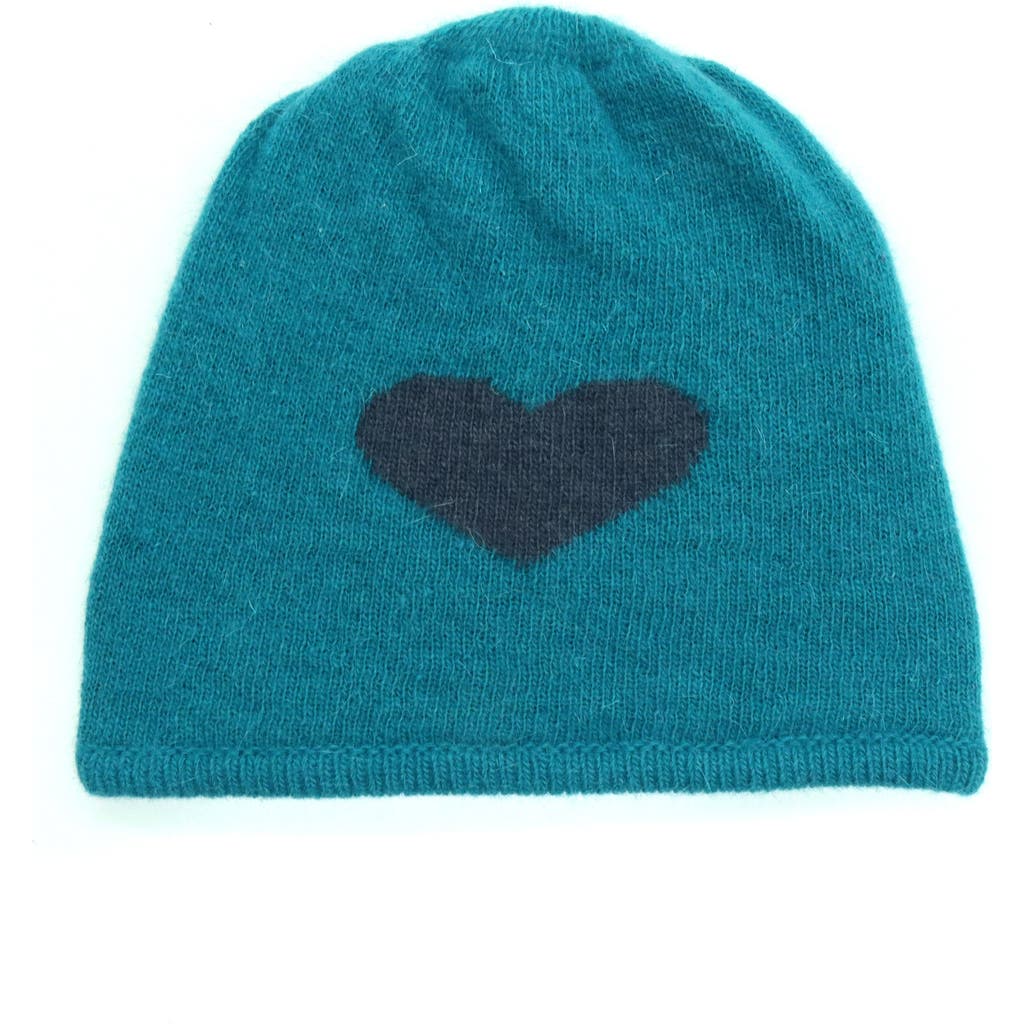 Portolano Heart Wool Blend Beanie In Blue