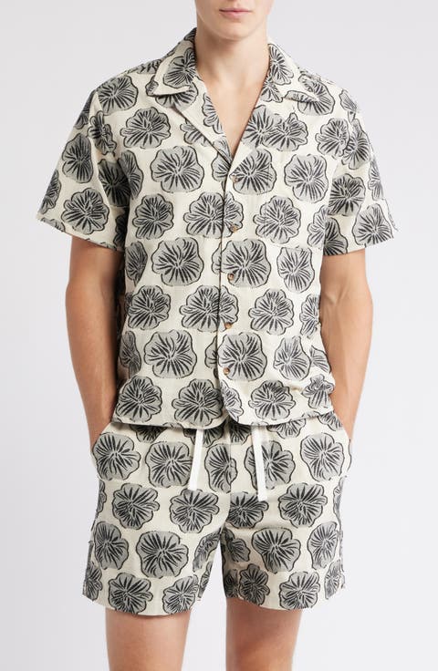 Hibiscus Print Camp Shirt