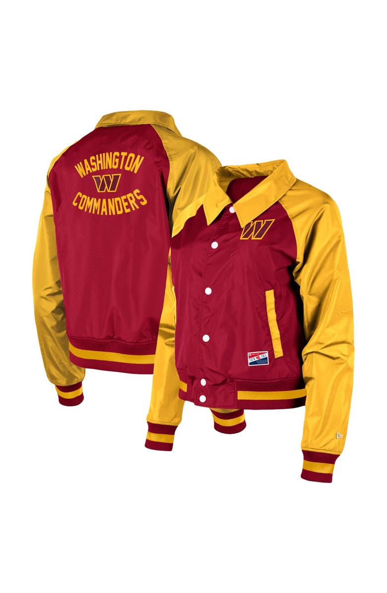 New Era Women's New Era Burgundy Washington Commanders Coaches Raglan Full-Snap Jacket, Alternate, color, 