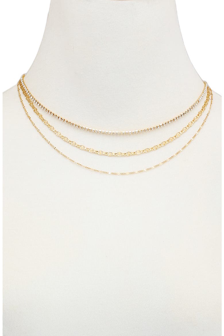 Three Layer Boxed Necklace, Alternate, color, GOLD TONE