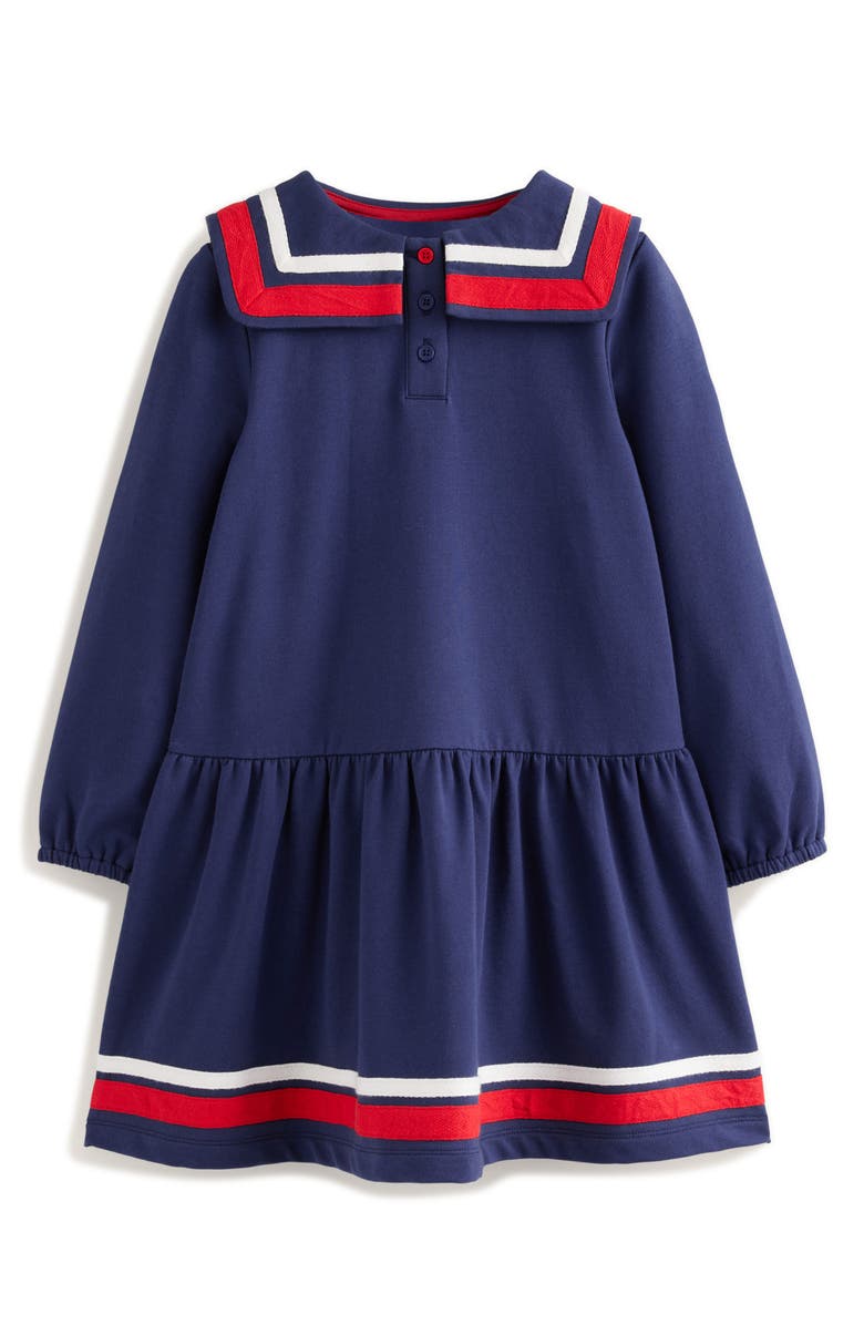 Mini Boden Kids' Sailor Cotton Sweatshirt Dress, Main, color, 