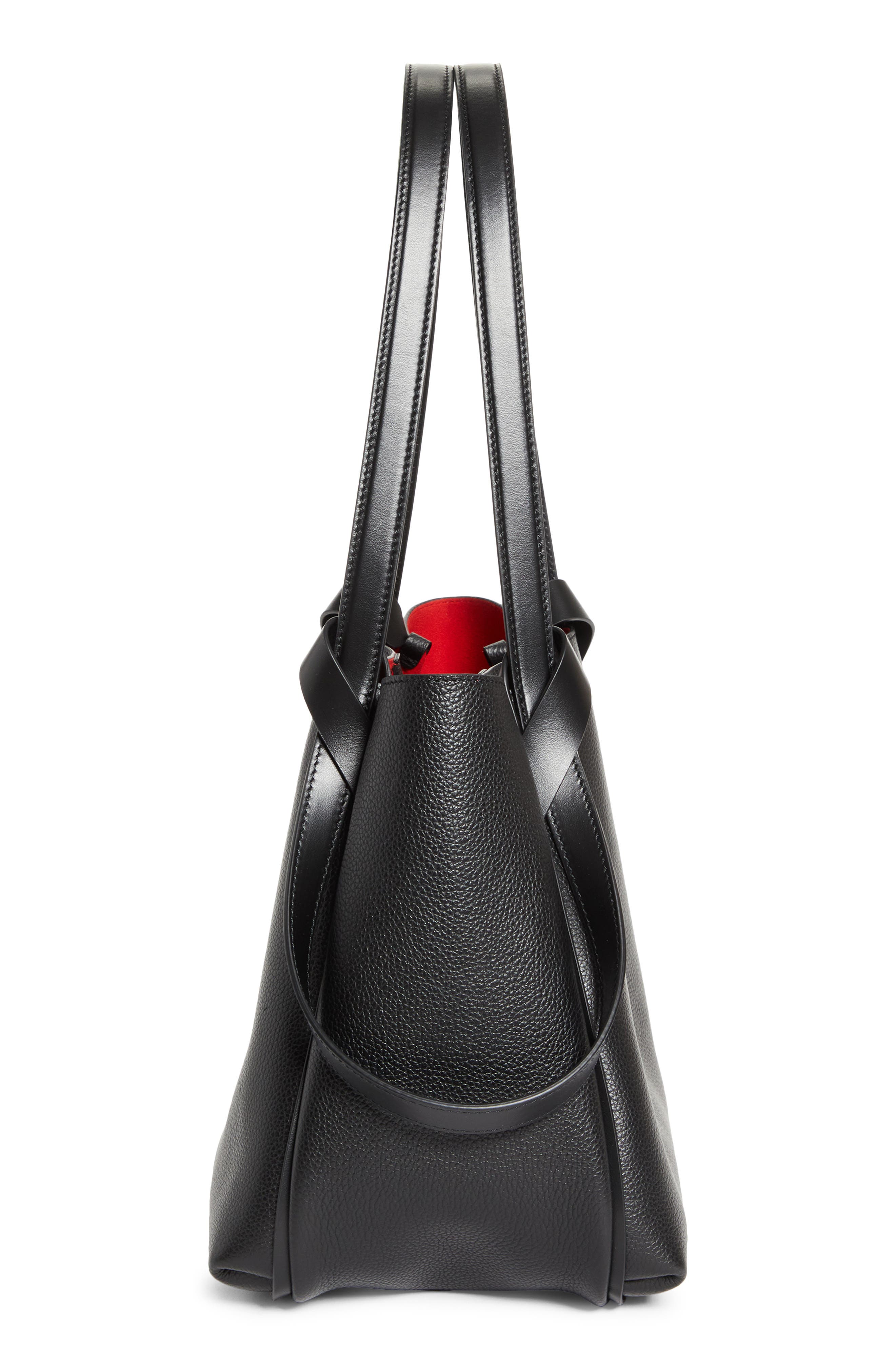 Christian Louboutin Small Bettina Leather Tote, Alternate, color, Bk01 Black