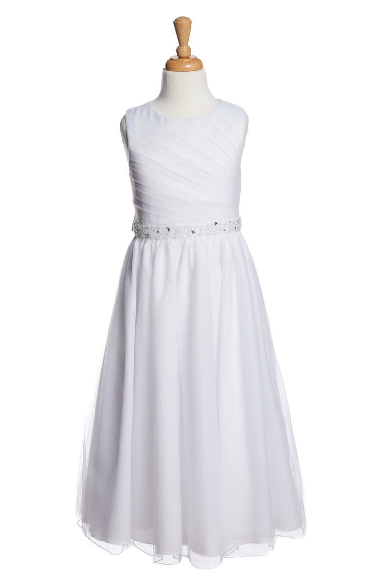 Lauren Marie Beaded Communion Dress, Main, color, 
