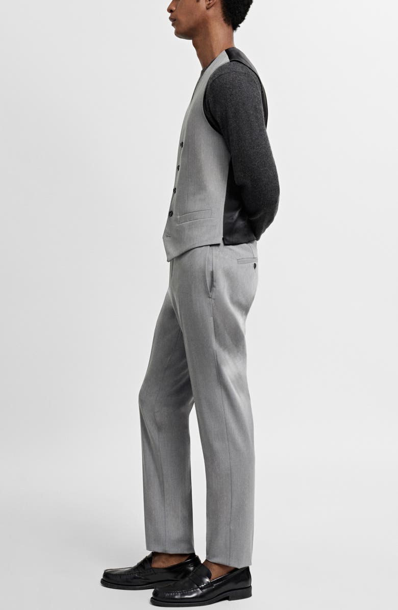 MANGO Superslim Fit Grey Stretch Vest, Alternate, color,