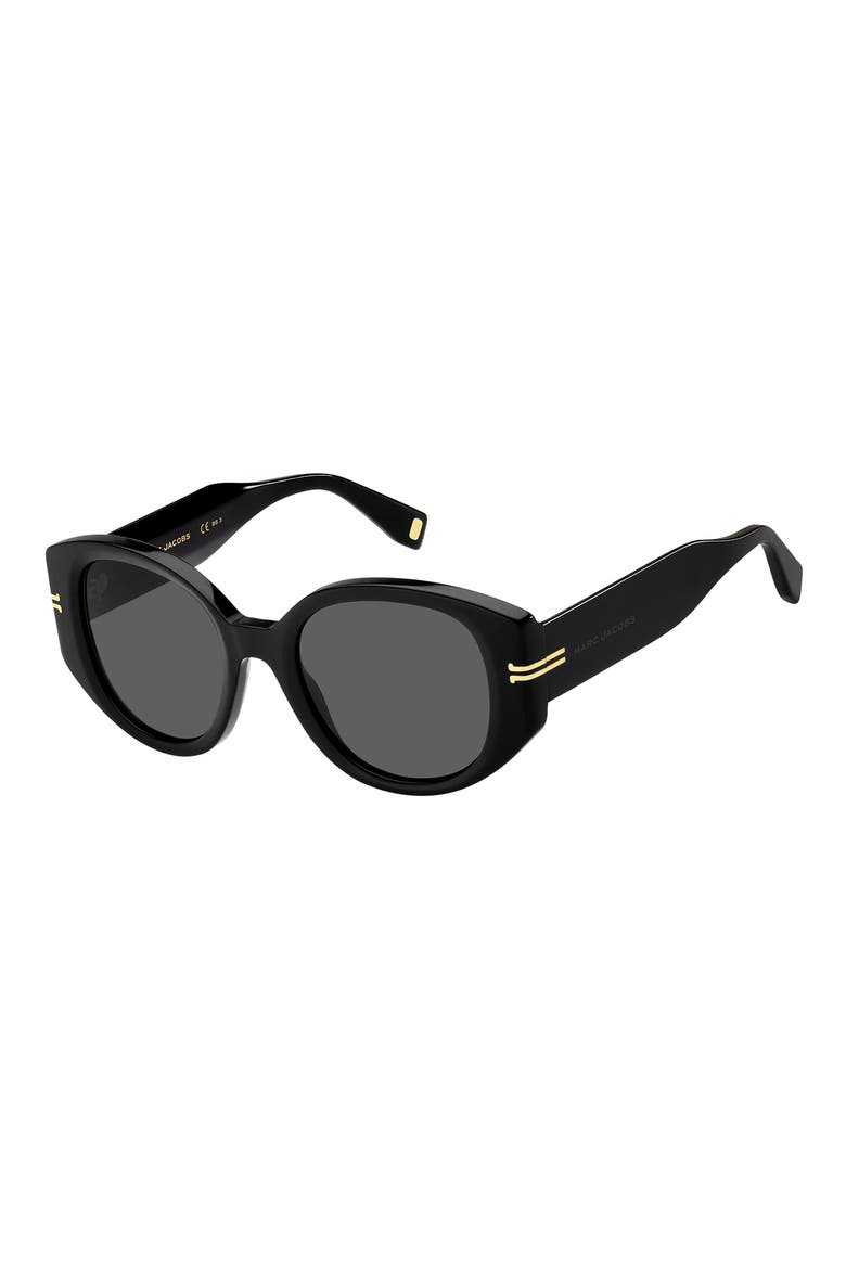 Round Sunglasses, Alternate, color, BLACK / GREY