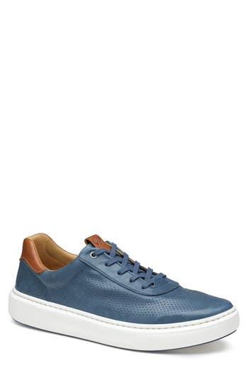 Johnston & Murphy Anders Perforated Sneaker In Blue