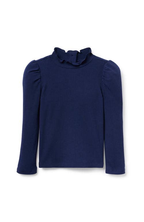 Janie And Jack Soft Ribbed Turtleneck In Blue