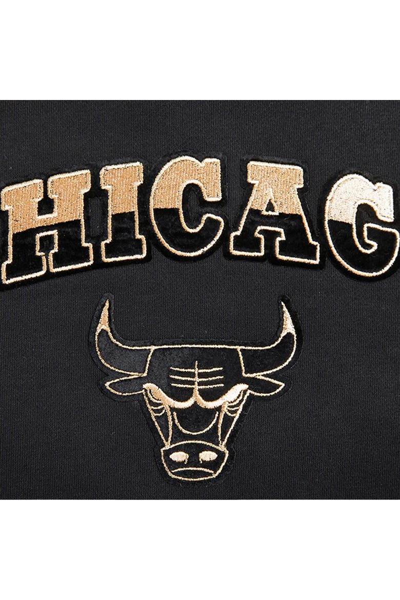 Women's Pro Standard  Black Chicago Bulls Glam Cropped Pullover Sweatshirt, Alternate, color, Black