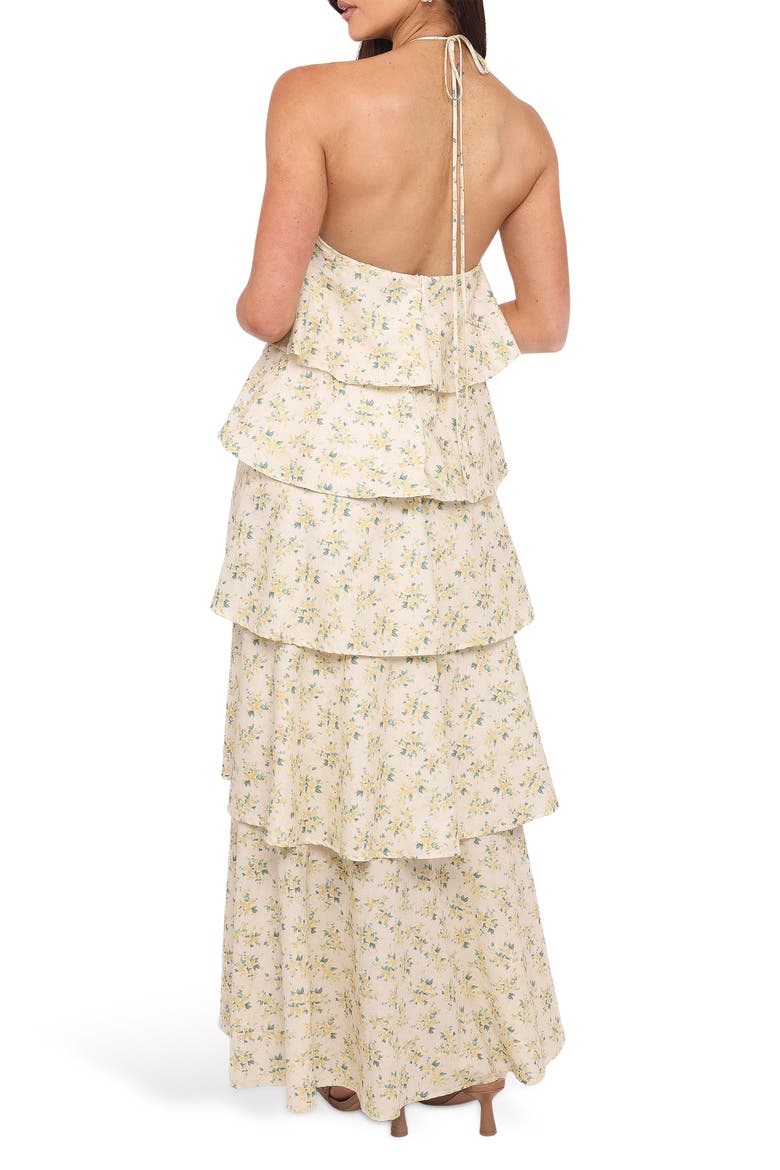Darlia Tiered Floral Print Maxi Dress, Alternate, color, YELLOW FLORAL