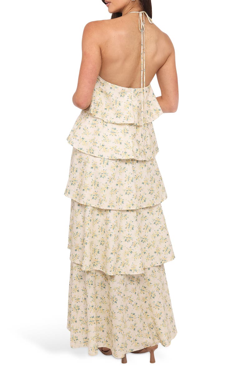 Petal & Pup Darlia Tiered Floral Print Maxi Dress, Alternate, color, Yellow Floral