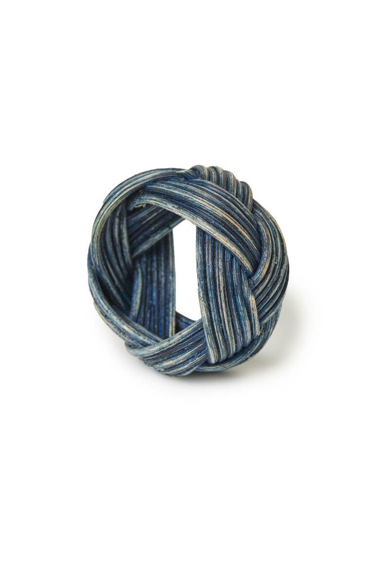 Braided Weave Napkin Rings - Set of 4, Alternate, color, Blue