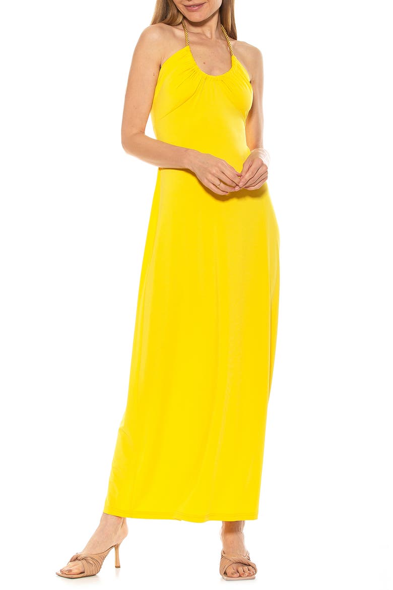 Selena Scoop Neck Maxi Dress, Main, color, YELLOW