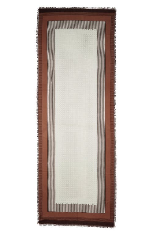 Nordstrom Cashmere & Silk Eyelash Fringe Scarf In Ivory Curvilinear Collage