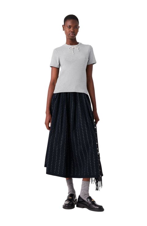 Removable Beaded Collar T-shirt